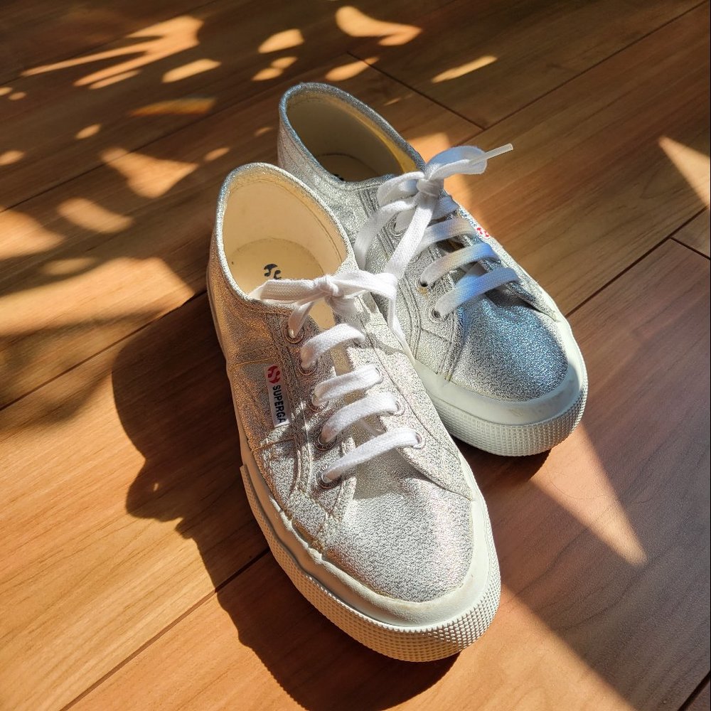 Superga silver shoes size 38